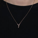 Rose Gold Scattered "V" Baguette & Round Diamond Necklace 14K