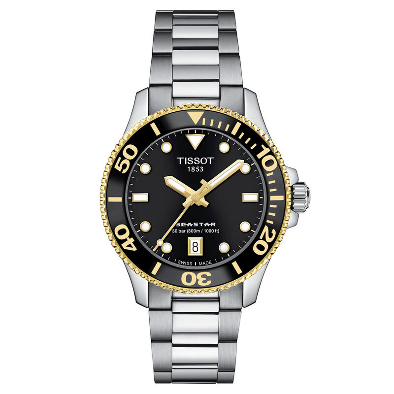 Tissot Seastar 1000 Black Steel Quartz Watch, 36mm image number 0