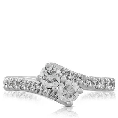 Perfectly Paired 2-Stone Diamond Ring 14K, 1 ctw.