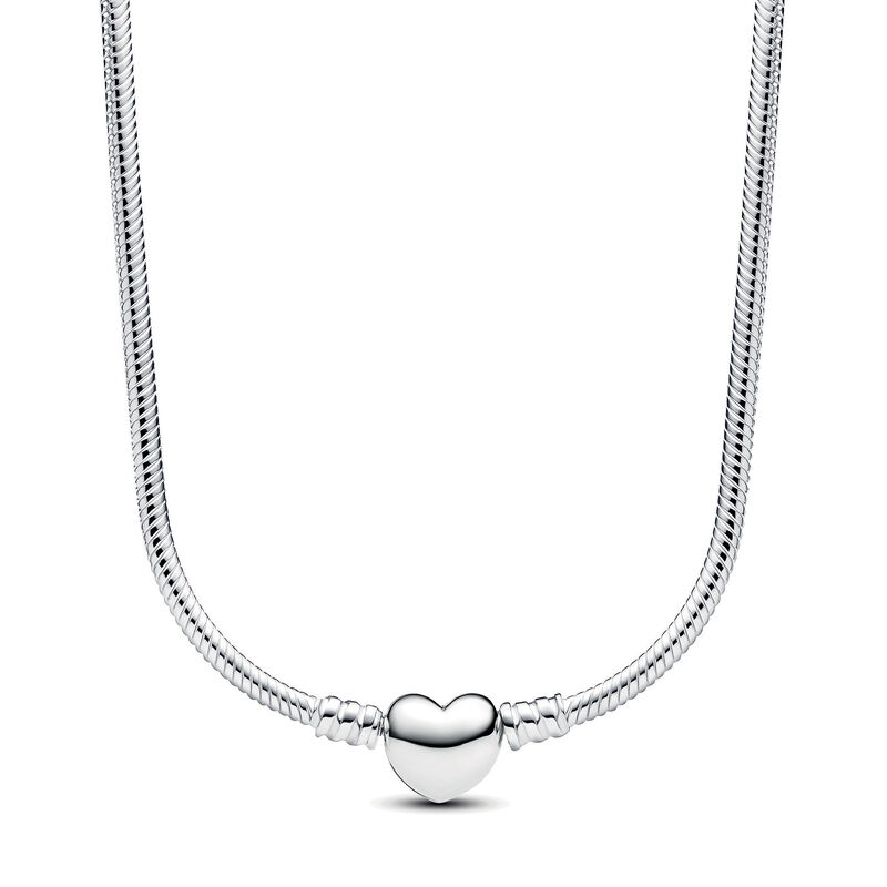 Pandora Moments Heart Clasp Snake Chain Necklace image number 1