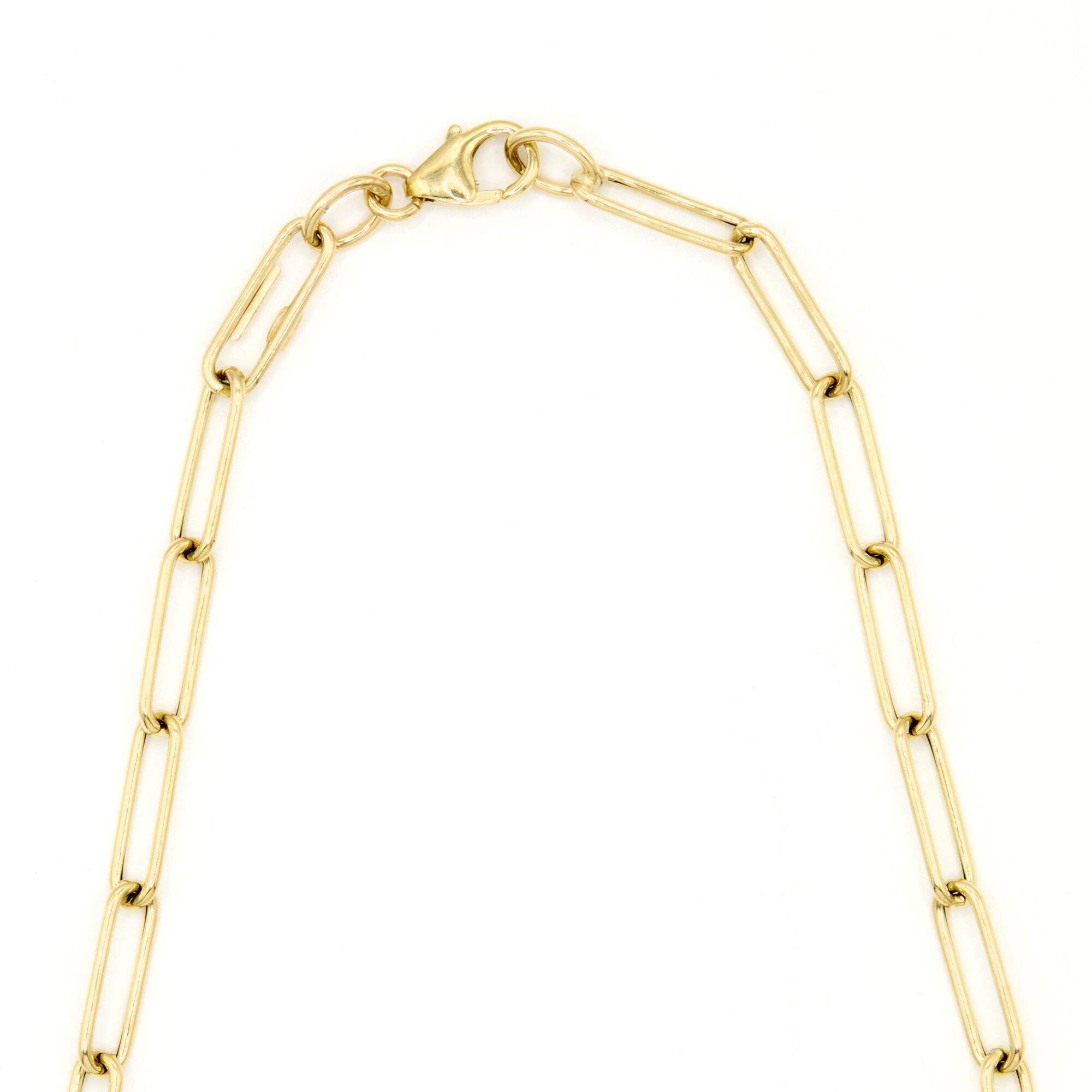 Toscano 18-Inch Graduated Paperclip Link Chain, 14K Yellow Gold