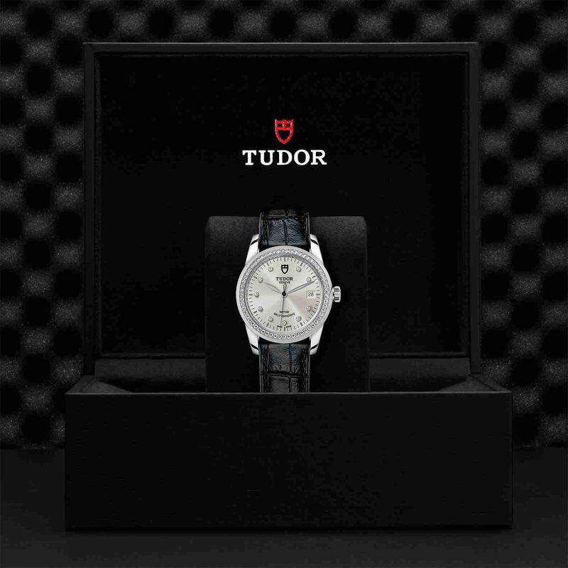 TUDOR Glamour Date Watch Diamond Set Bezel Silver Dial, 36mm image number 2