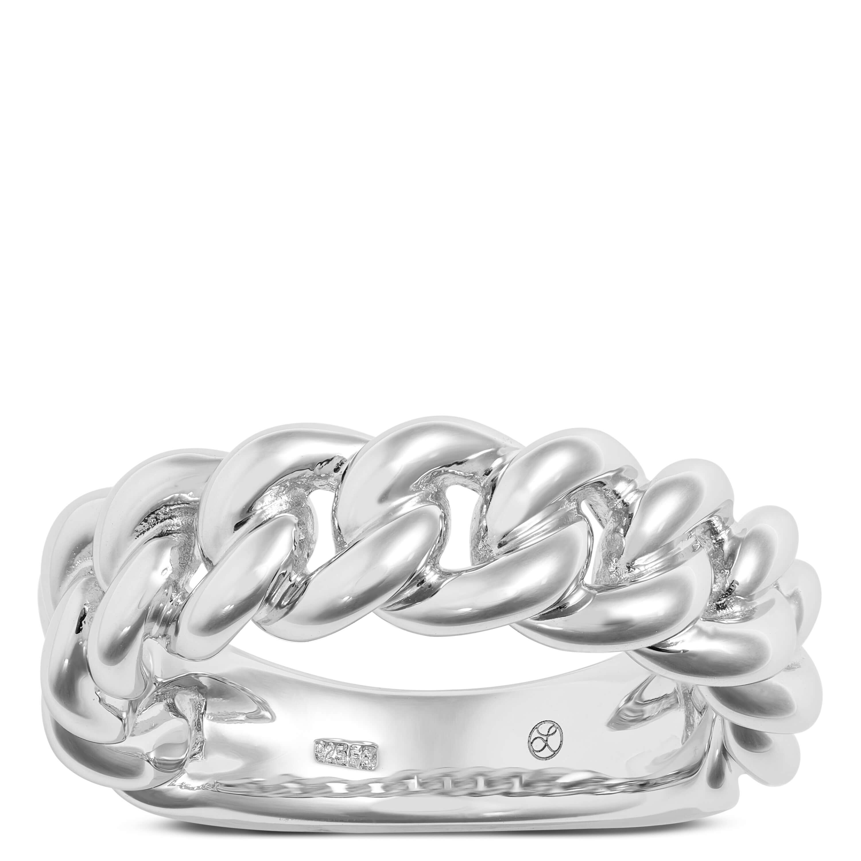 Wide Twisted Band in Sterling Silver, Size 7