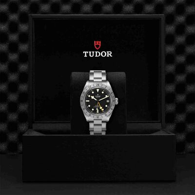 TUDOR Black Bay Pro Watch Steel Case Black Dial Steel Bracelet, 39mm
