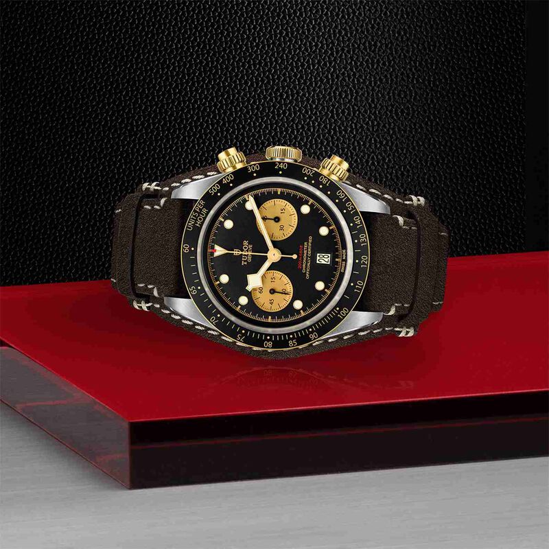 TUDOR Black Bay Chrono S&G Watch Black Dial Brown Leather Strap, 41mm image number 2