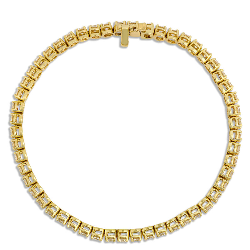 Classic Seven Inch Round Diamond Tennis Bracelet, 4 &frac12; Carat Total Weight, 18K Yellow Gold image number 1