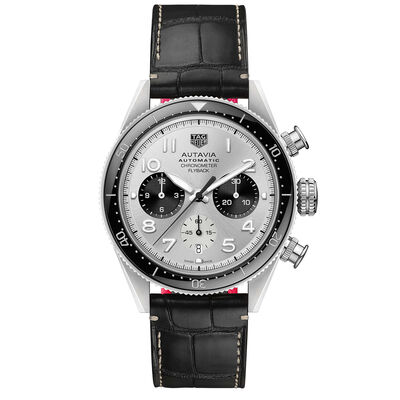 TAG Heuer Autavia Chronometer Watch Steel Case Grey Dial, 42mm