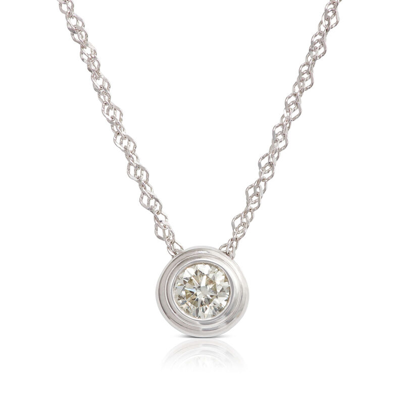 Bezel Set Diamond Necklace 14K, 1/5 ct. image number 0