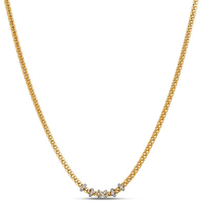 Toscano Popcorn Necklace, &frac12; Carat Total Weight, 18K Yellow Gold