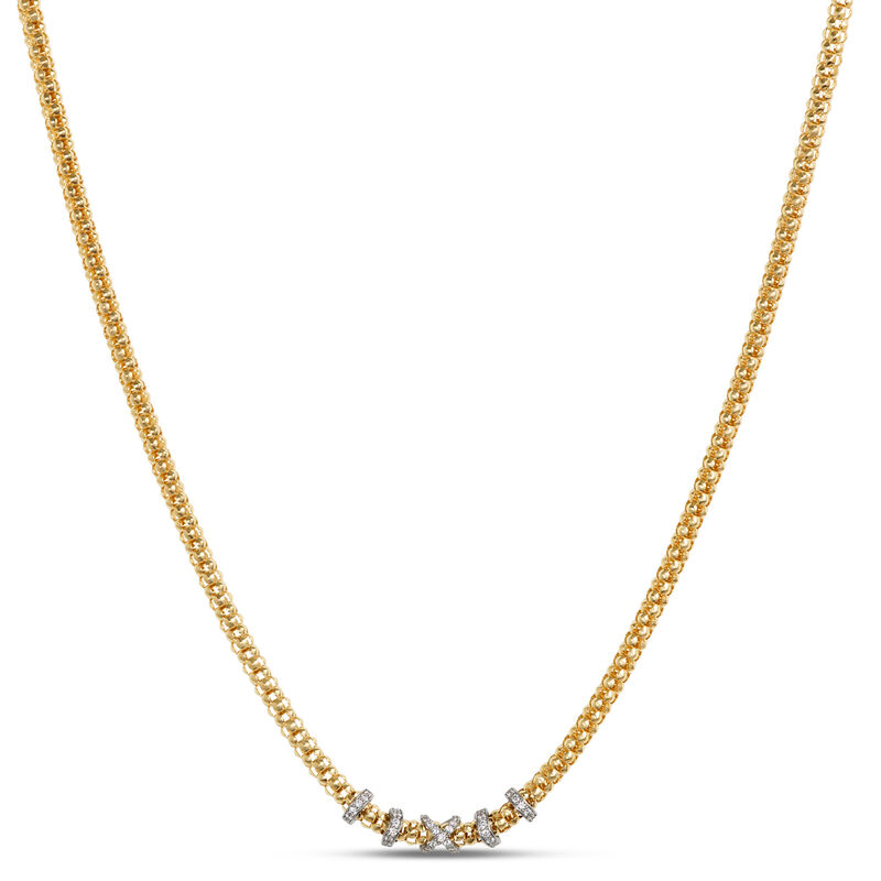 Toscano Popcorn Necklace, &frac12; Carat Total Weight, 18K Yellow Gold image number 0