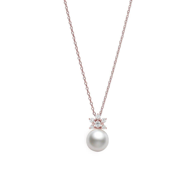 Mikimoto Akoya Cultured Pearl & Diamond Star Necklace 18K image number 0