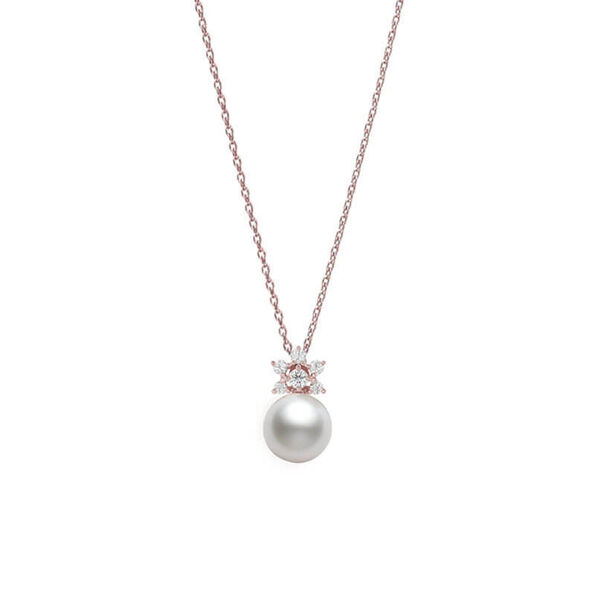 Mikimoto Akoya Cultured Pearl & Diamond Star Necklace 18K