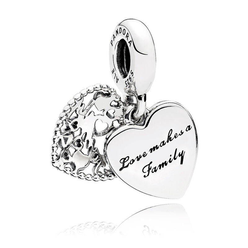 Pandora Love Makes A Family Enamel & CZ Dangle Charm image number 1