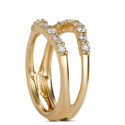Oval and Round Diamond Ring Enhancer in 14K Yellow Gold