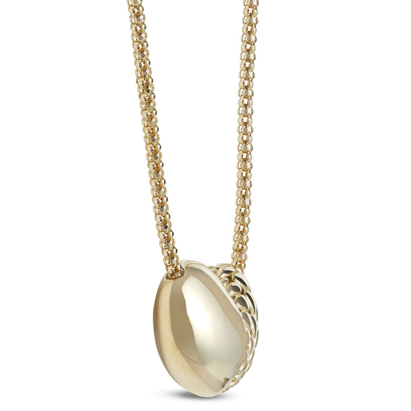 Toscano Puffed Heart Necklace, 14K Yellow Gold image number 1