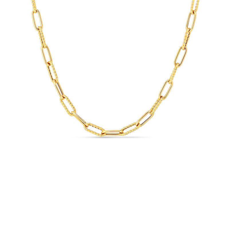 Roberto Coin Designer Gold Fine Paperclip Chain Necklace 18K image number 1