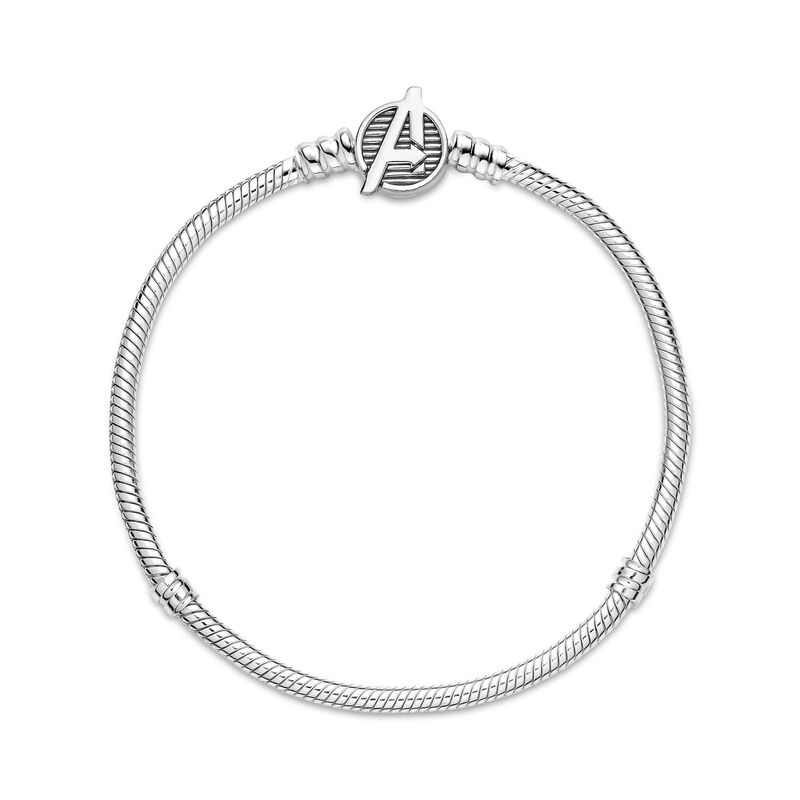 Pandora Moments Marvel The Avengers Logo Clasp Snake Chain Bracelet image number 2