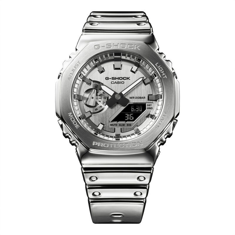 G-Shock G-Steel Fine Metallic Vapor Silver 2100 Series Gray Dial Watch, 44.4mm image number 0