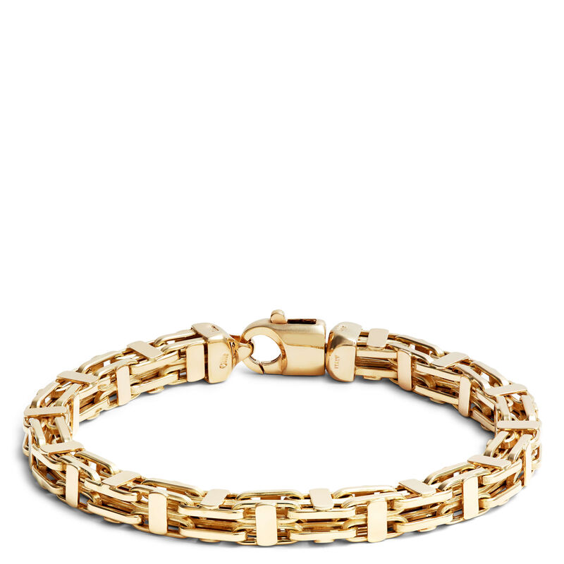 Toscano 8.5-Inch Square Linked Swivel Clasp Bracelet, 14K Yellow Gold image number 0