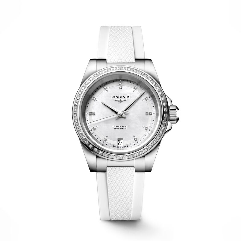 Longines Conquest White Dial Watch, 34mm image number 0