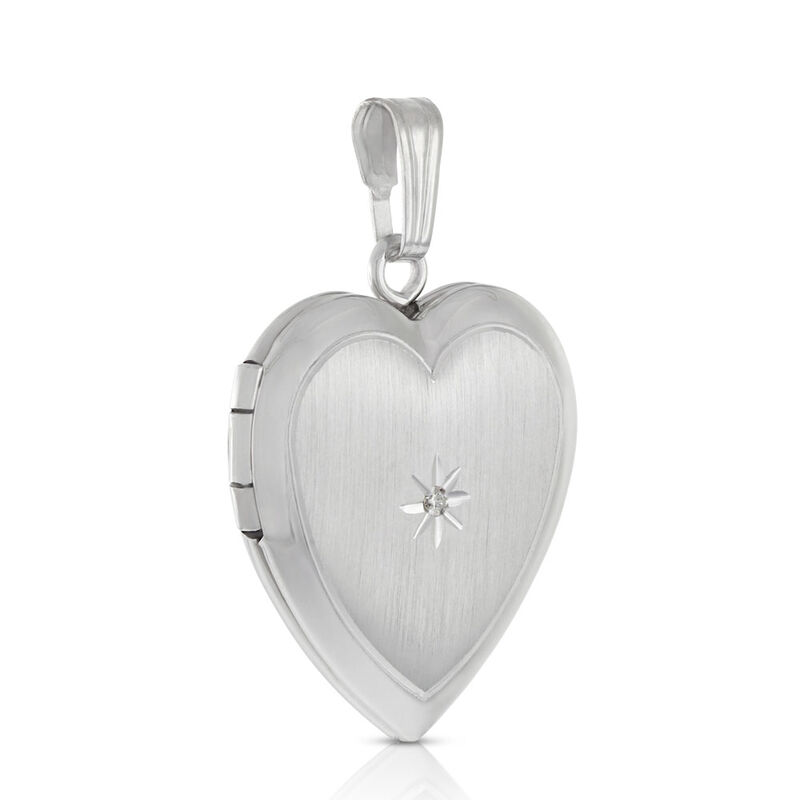 Diamond Heart Locket in Sterling Silver image number 3