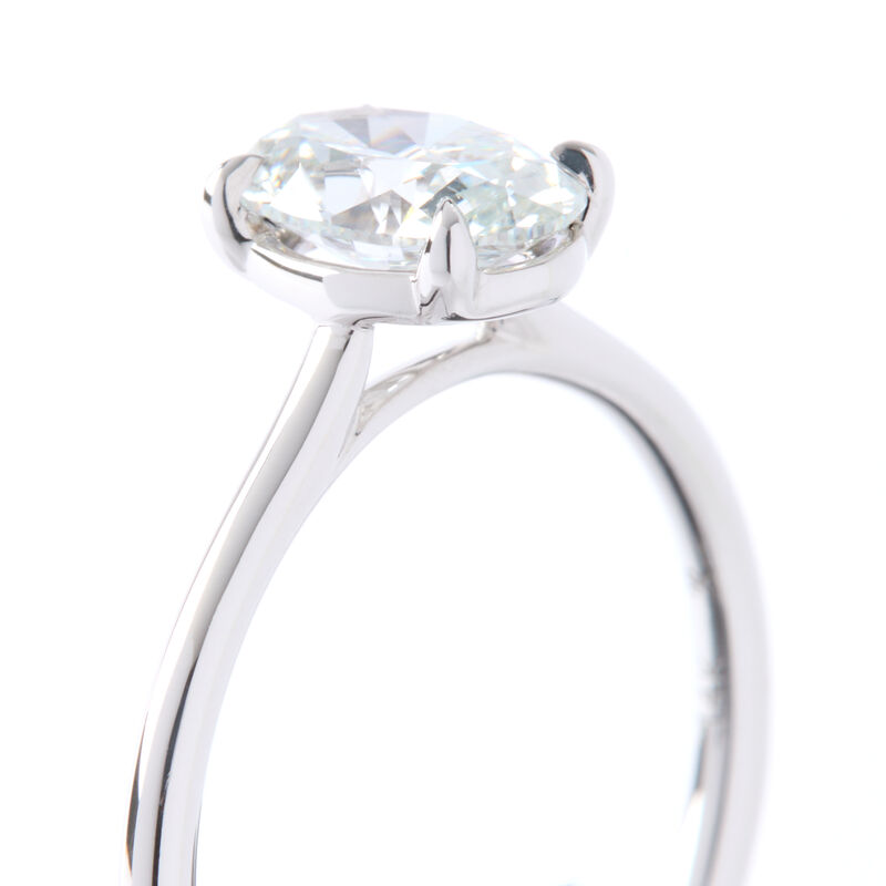 Bella Ponte Oval Solitaire Diamond Engagement Ring, 14K White Gold image number 1