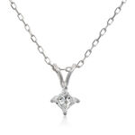 Princess Cut Diamond Solitaire Necklace 14K, 1/4 ct.