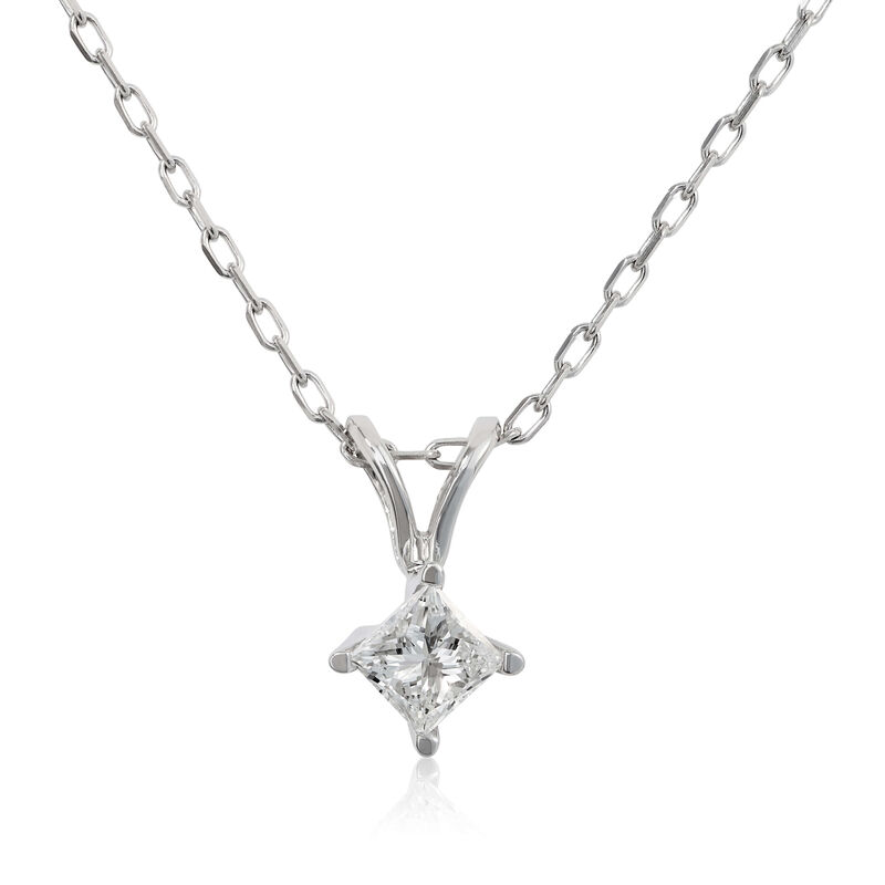 Princess Cut Diamond Solitaire Necklace 14K, 1/4 ct. image number 0