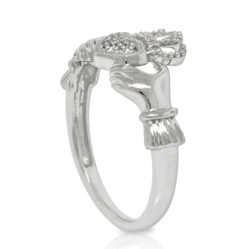 Claddagh Diamond Ring 14K image number 2
