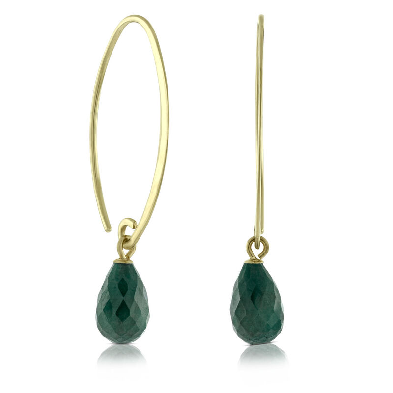 Briolette Emerald Earrings 14K image number 0