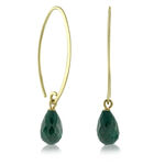 Briolette Emerald Earrings 14K