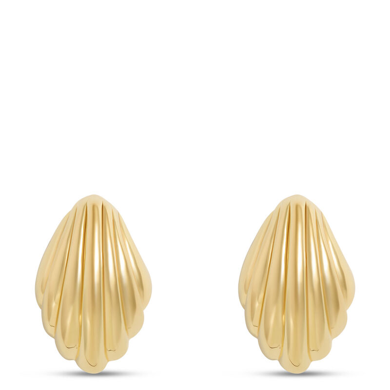 Toscano Fluted Earrings, 14K Yellow Gold image number 0