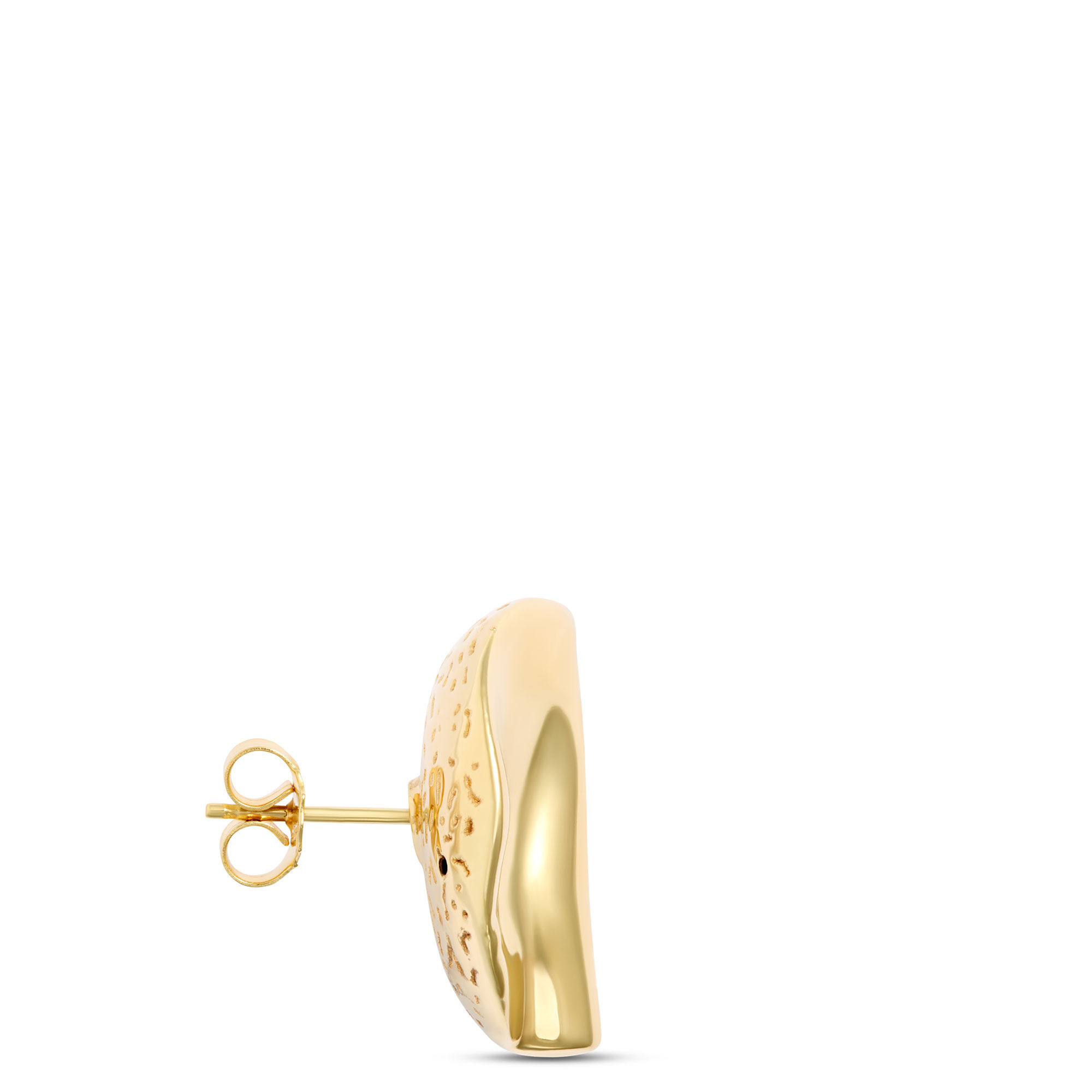 Toscano 20MM Rippled Button Stud Earrings, 14K Yellow Gold
