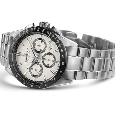 Hamilton Jazzmaster Performer Auto chrono White Dial Watch, 42mm