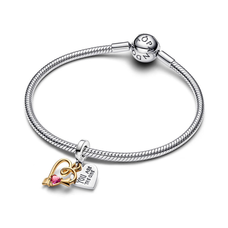 Pandora Engravable Heart & Arrow Double Dangle Charm image number 2