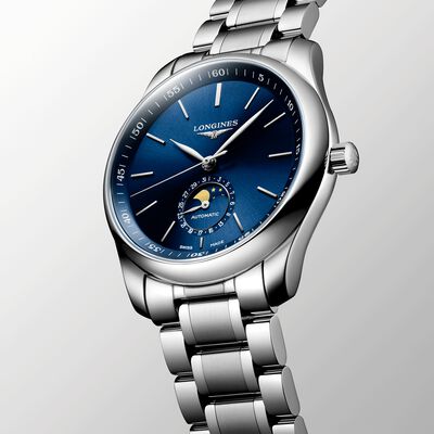 Longines Master Collection Moonphase Blue Dial Watch, 40mm