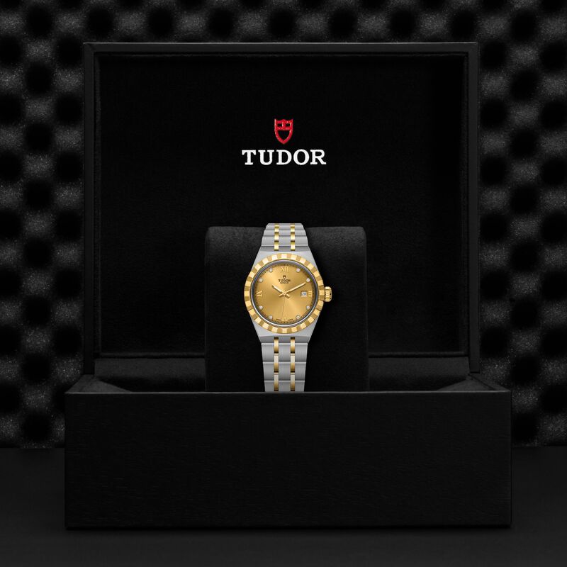 TUDOR Royal Watch Steel Case Champagne Dial Steel and Gold Bracelet, 28mm image number 5