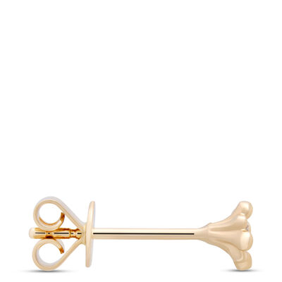 Beaded Diamond Single Stud Earring, 14K Yellow Gold
