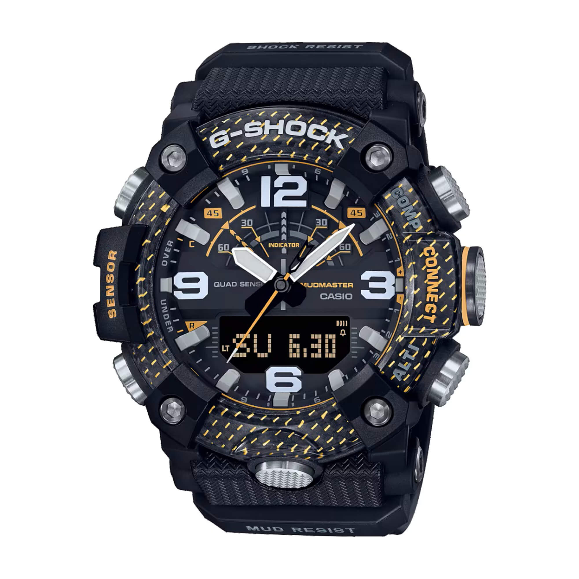 G-SHOCK MASTER OF G ブラック G-Shock Master of G-Land Watch Black Dial Black Resin Strap, 55.4mm