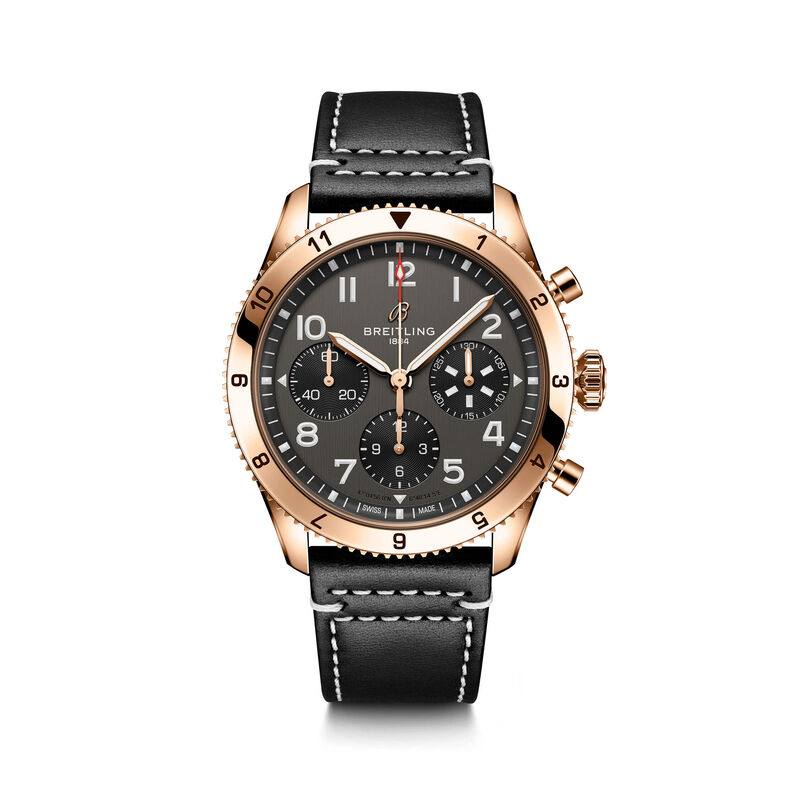 Breitling Classic AVI Chronograph P-51 Mustang Watch Black Dial Rose Gold Case, 42mm image number 1