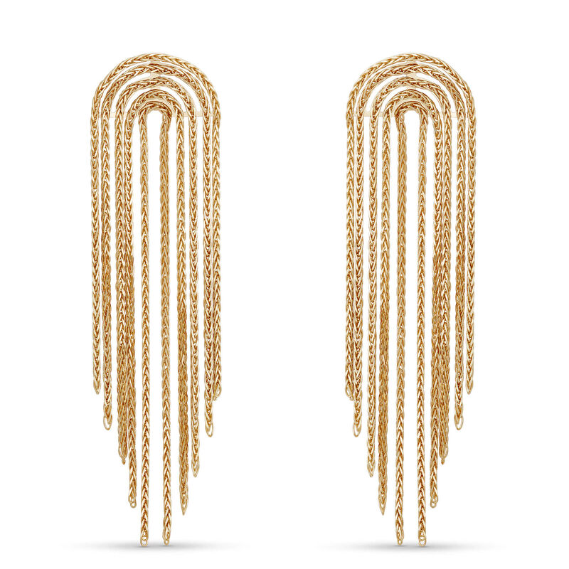 Toscano Chain Dangle Arch Earrings, 14K Yellow Gold image number 0