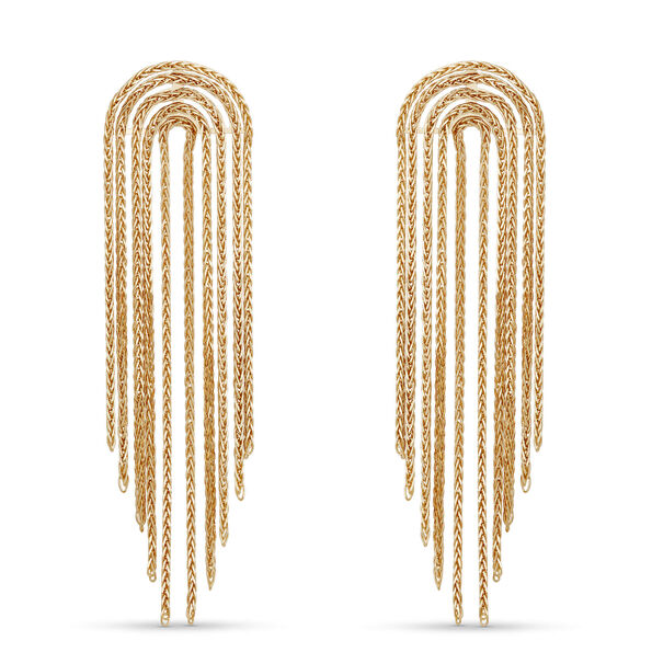 Toscano Chain Dangle Arch Earrings, 14K Yellow Gold