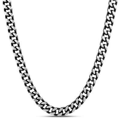 Black IP Curb Chain in Stainless Steel, 24"