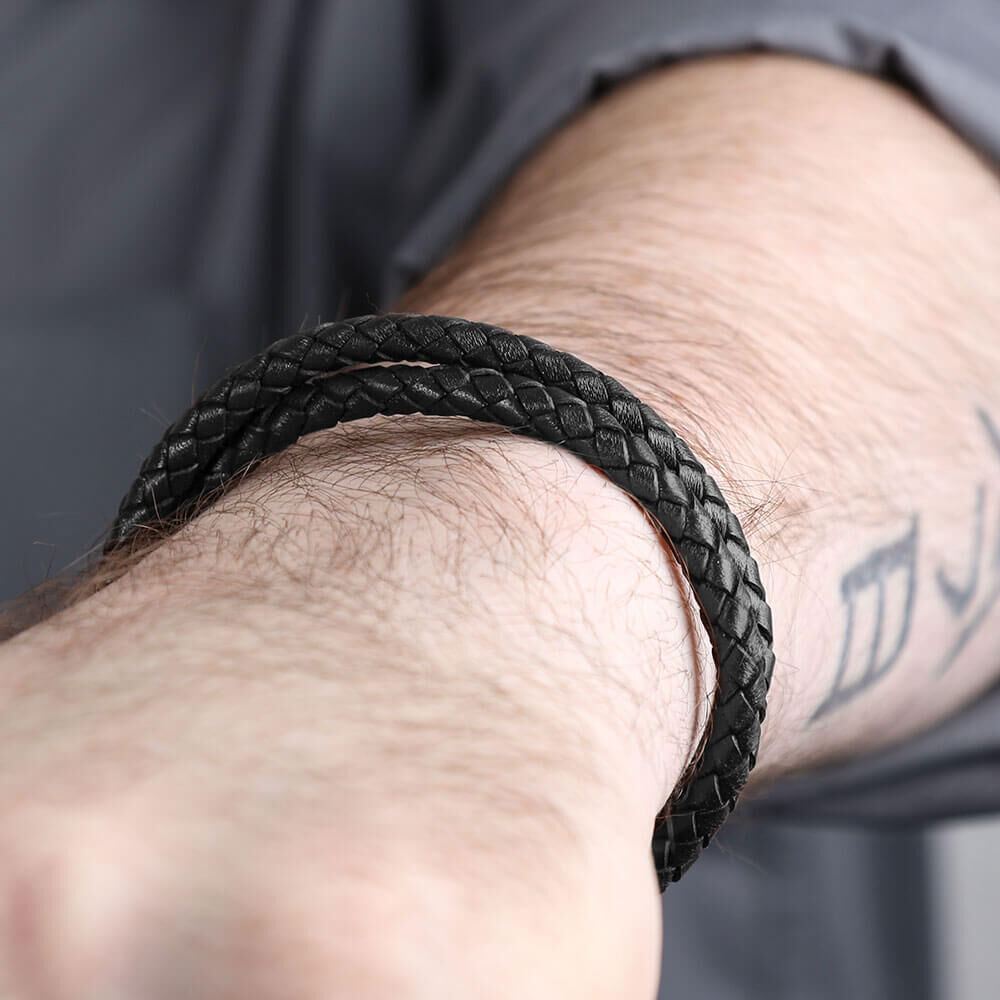Double Wrap Leather Bracelet