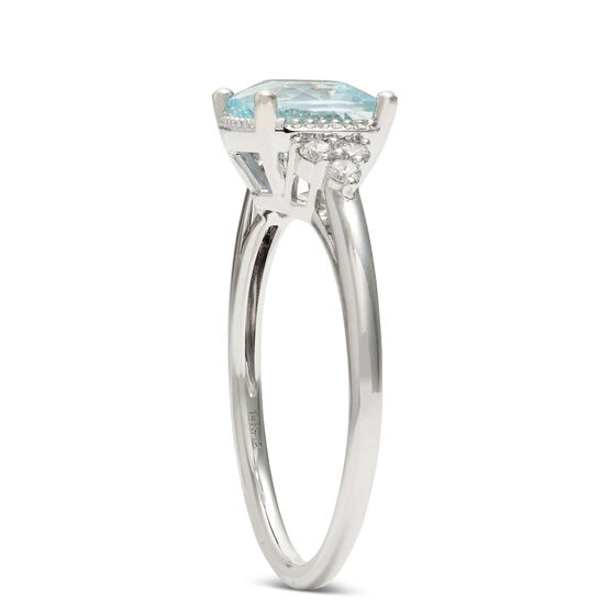 Cushion Aquamarine & Diamond Rings 14K | Ben Bridge Jeweler