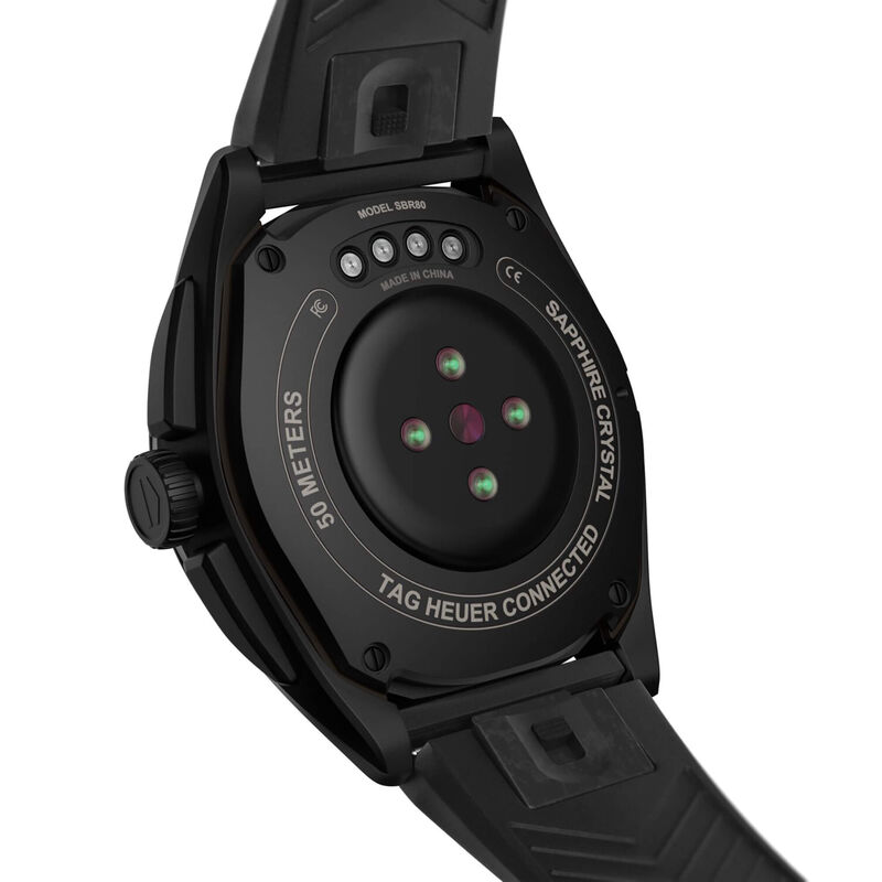 TAG Heuer Connected Calibre E4 Watch Black Dial Black Rubber Strap, 42mm image number 5