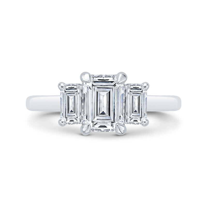 Bella Ponte 3-Stone Emerald Cut Diamond Engagement Ring in Platinum image number 0