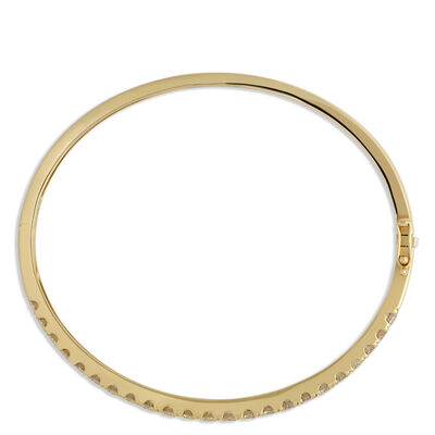 Classic Round Diamond Bangle, 3 Carat Total Weight, 14K Yellow Gold