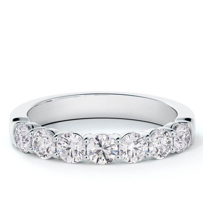 De Beers Forevermark 7-Stone Shared U-Prong Diamond Band 18K image number 0