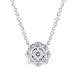 De Beers Forevermark Floral Halo Diamond Necklace 18K